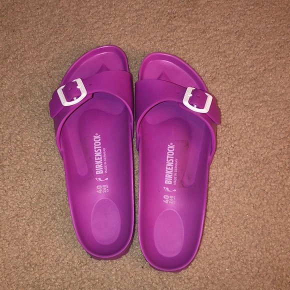 purple rubber birkenstocks